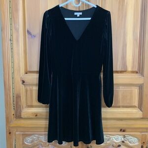 Gianni Bini Black Velvet Fit And Flare Dress